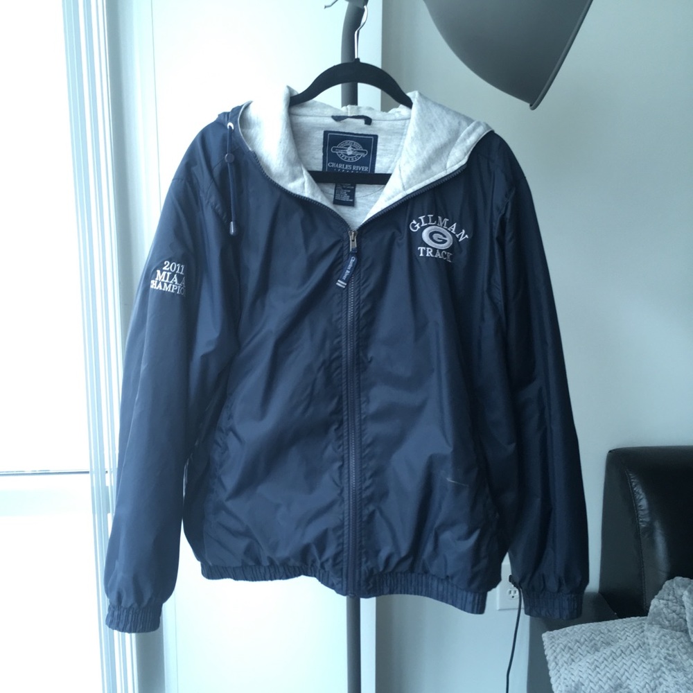 Men’s varsity track jacket w cotton lining